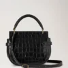 Small Amberley Satchel Top Handle Black Shiny Small Croc Small Amberley Satchel Top Handle Black Shiny Small Croc