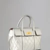 Small Bayswater, begagnad, ljus silverfärgad, quiltad, slät kalvskinn Small Bayswater, begagnad, ljus silverfärgad, quiltad, slät kalvskinn