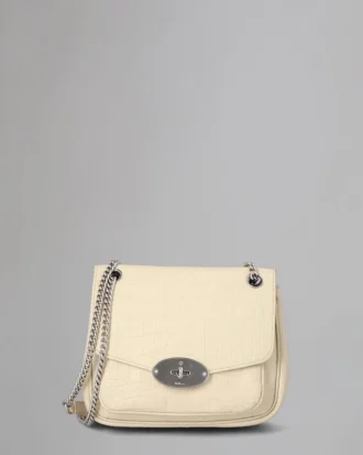 Small Darley Shoulder Bag Begagnad Chalk Soft Croc