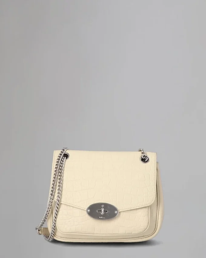 Small Darley Shoulder Bag Begagnad Chalk Soft Croc Small Darley Shoulder Bag Begagnad Chalk Soft Croc