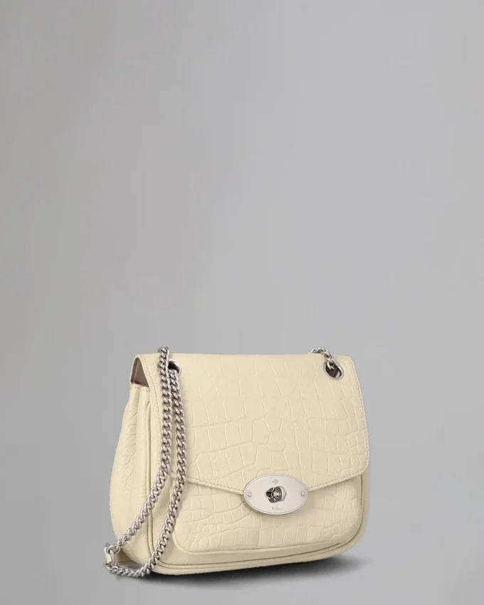 Small Darley Shoulder Bag Begagnad Chalk Soft Croc Small Darley Shoulder Bag Begagnad Chalk Soft Croc