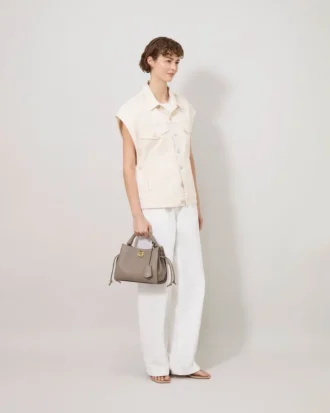 Small Iris Cashmere Taupe Heavy Grain Women