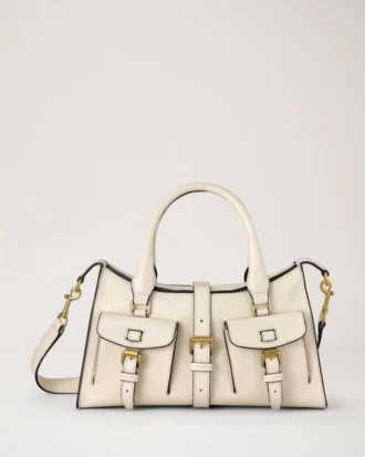 Small Roxanne Eggshell High Shine Leather Women