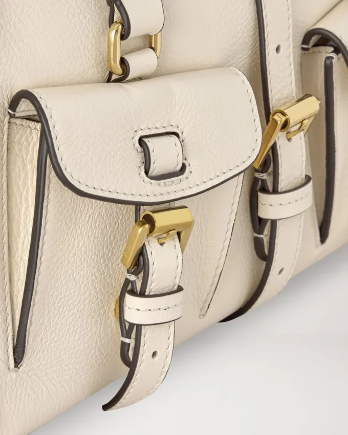 Small Roxanne Eggshell High Shine Leather Women Small Roxanne Eggshell High Shine Leather Women
