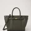 Small Zipped Bayswater med dragkedja, enbärgrön, liten, klassisk kornstruktur Small Zipped Bayswater med dragkedja, enbärgrön, liten, klassisk kornstruktur