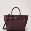 Small Zipped Bayswater med dragkedja, svart körsbär, liten klassisk struktur