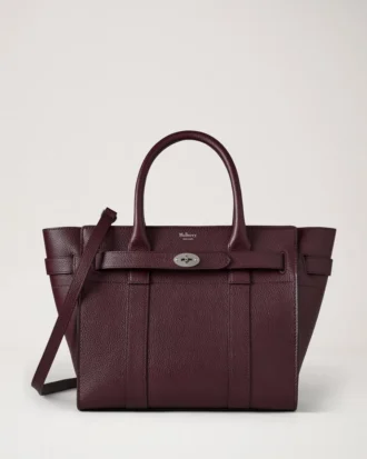 Small Zipped Bayswater med dragkedja, svart körsbär, liten klassisk struktur