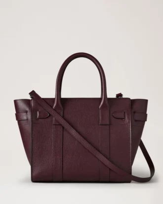 Small Zipped Bayswater med dragkedja, svart körsbär, liten klassisk struktur