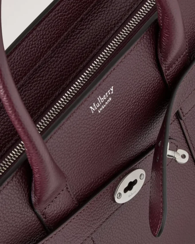 Small Zipped Bayswater med dragkedja, svart körsbär, liten klassisk struktur