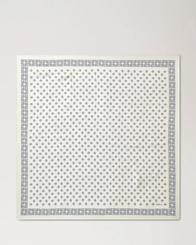 Stor fyrkantig scarf – Mulberry Tree Eggshell Silk Twill