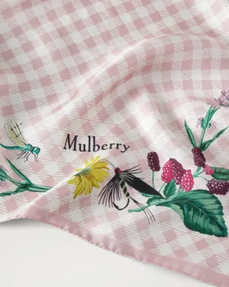 Stor fyrkantig scarf – Riverside Floral Blossom rosa silkestwill Stor fyrkantig scarf – Riverside Floral Blossom rosa silkestwill