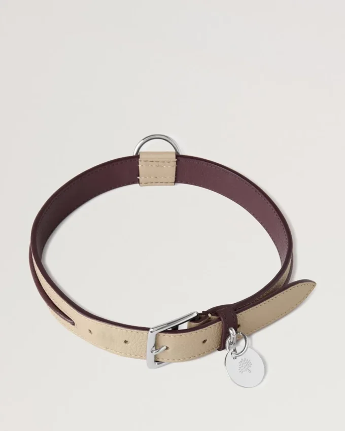 Stort hundhalsband i läder Dune & Oxblood Small Classic Grain Stort hundhalsband i läder Dune & Oxblood Small Classic Grain