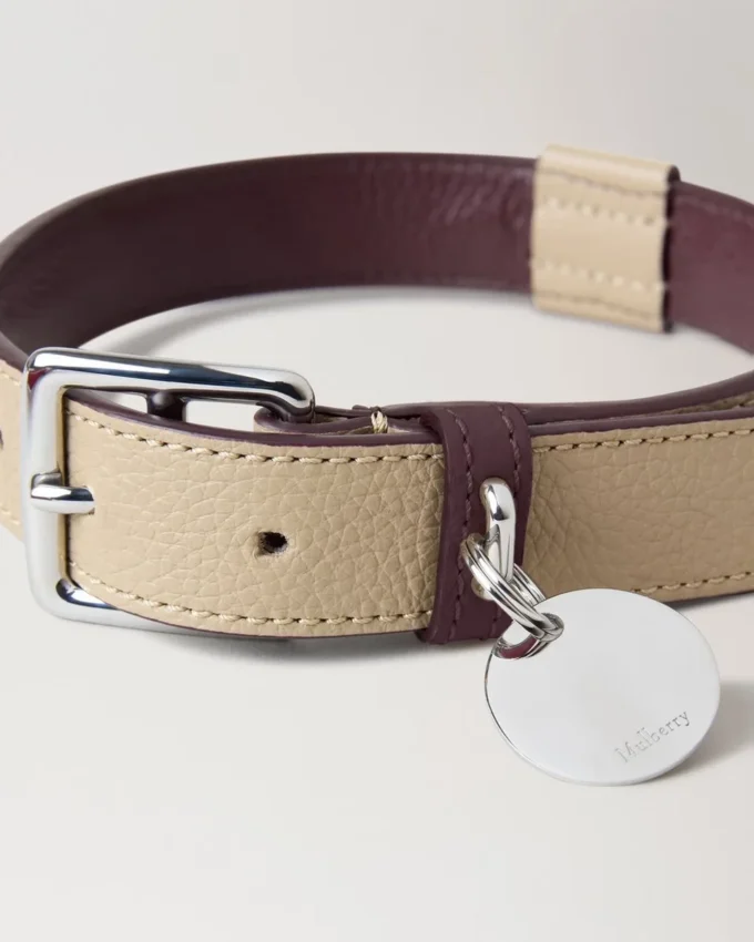 Stort hundhalsband i läder Dune & Oxblood Small Classic Grain Stort hundhalsband i läder Dune & Oxblood Small Classic Grain