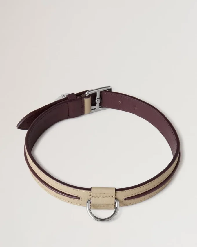 Stort hundhalsband i läder Dune & Oxblood Small Classic Grain Stort hundhalsband i läder Dune & Oxblood Small Classic Grain