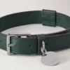 Stort hundhalsband i läder, Mulberry Green, små klassiska märken Stort hundhalsband i läder, Mulberry Green, små klassiska märken