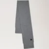 Tjock ribbad halsduk Mörkgrå melange lammull Tjock ribbad halsduk Mörkgrå melange lammull