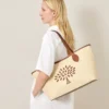 Tree Tote – Raffia Ecru & Bright Oak Raffia & läderkant Tree Tote – Raffia Ecru & Bright Oak Raffia & läderkant