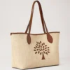 Tree Tote – Raffia Ecru & Bright Oak Raffia & läderkant Tree Tote – Raffia Ecru & Bright Oak Raffia & läderkant