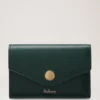 Vikbar plånbok med flera kortfack Mulberry Green Small Classic Grain