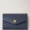 Vikbar plånbok med flera kortfack Stormy Blue Ostrich Women