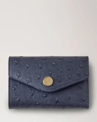 Vikbar plånbok med flera kortfack Stormy Blue Ostrich Women Vikbar plånbok med flera kortfack Stormy Blue Ostrich Women