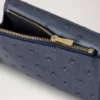 Vikbar plånbok med flera kortfack Stormy Blue Ostrich Women