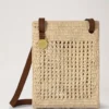 Virkad crossbody-väska Naturlig virkad raffia Sommarutgåva Virkad crossbody-väska Naturlig virkad raffia Sommarutgåva