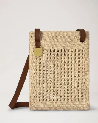 Virkad crossbody-väska Naturlig virkad raffia Sommarutgåva Virkad crossbody-väska Naturlig virkad raffia Sommarutgåva