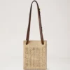 Virkad crossbody-väska Naturlig virkad raffia Sommarutgåva Virkad crossbody-väska Naturlig virkad raffia Sommarutgåva