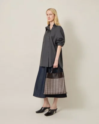 Vävd väska Ebony & Eggshell Vävda läderpresenter till henne Vävd väska Ebony & Eggshell Vävda läderpresenter till henne