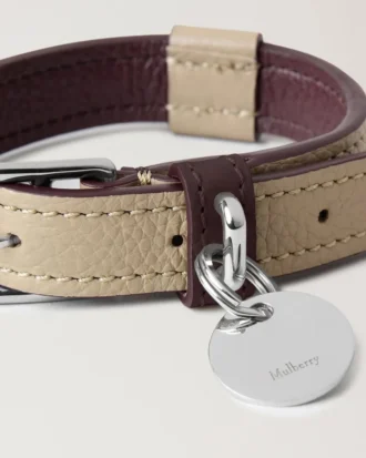 XS läderhalsband Dune & Oxblood Small Classic Grain