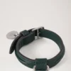 Xs läderhalsband i Mulberry Green, små klassiska mönster Xs läderhalsband i Mulberry Green, små klassiska mönster